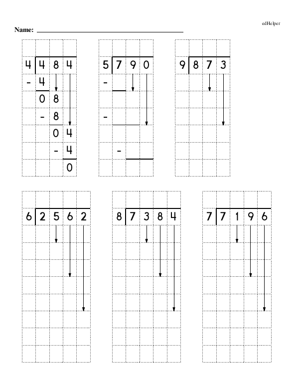 Scaffolded Long Division Practice