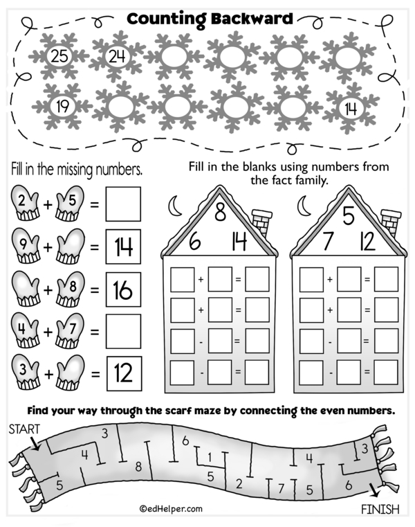 Snowy Math Adventure: Fact Families and Fun Challenges