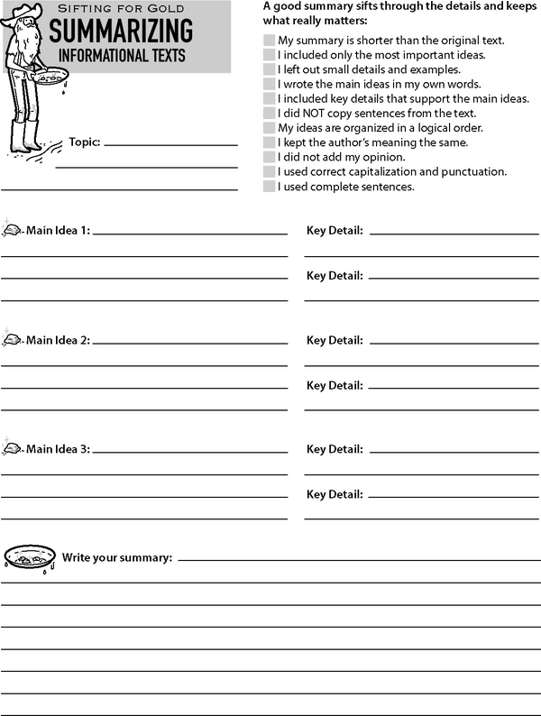 Sifting for Gold: Summary Writing