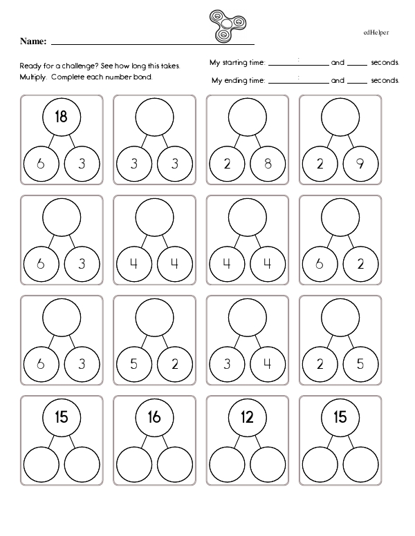 Single Digit Multiplication Number Bonds