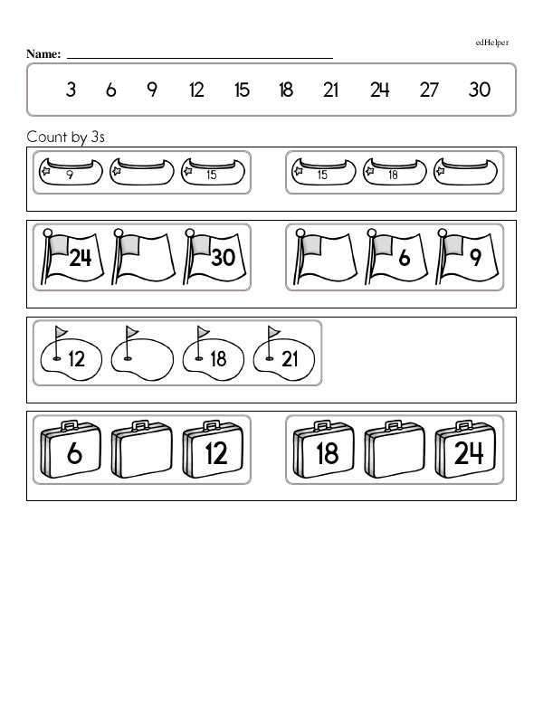Skip Counting and Filling in the Missing Number in a Sequence: Fall Theme
