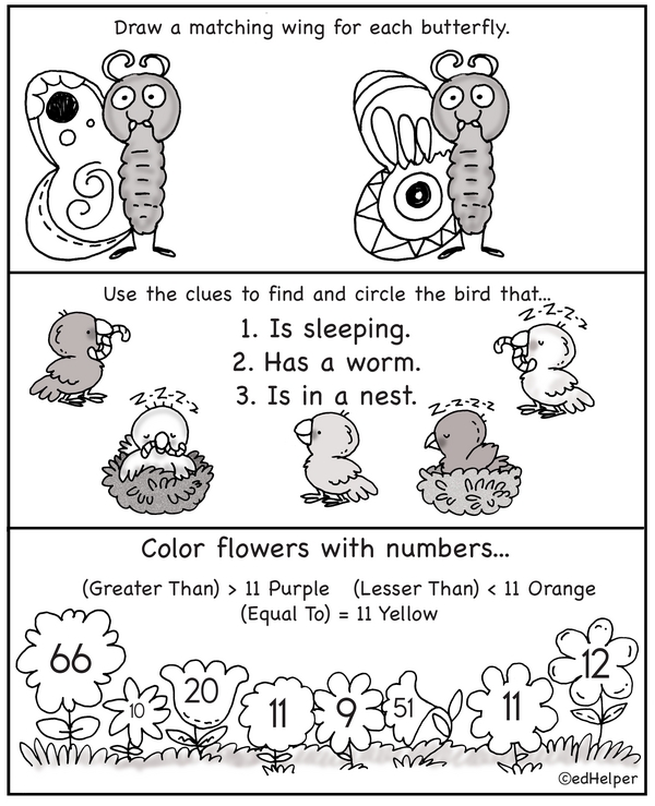 Spring-Themed Worksheets for 2nd Graders