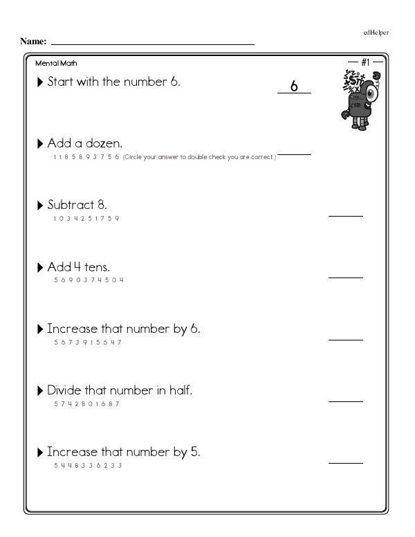 Step-By-Step Mental Math Practice
