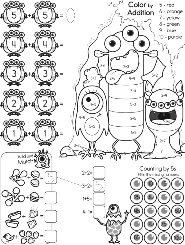 Fun with Counting: Three Nutting Monsters Workbook