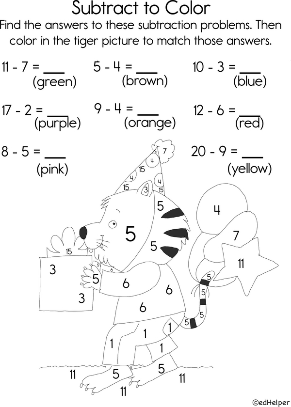 Crayon Math: Subtract and Shade