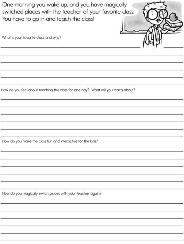Switching Places With Your Teacher: A Creative Writing Worksheet