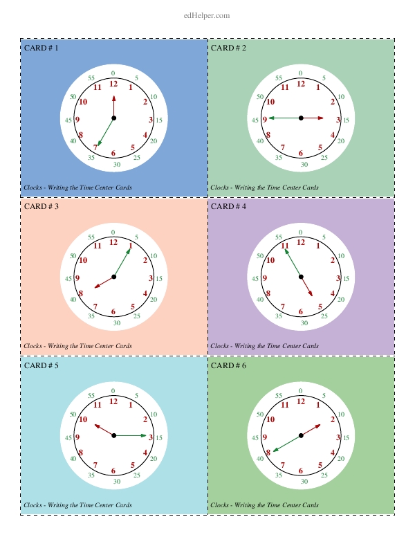 Telling Time With Mixed-Up Clock Cards