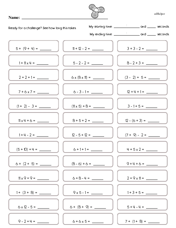 Timed Order of Operations With Three and Four Numbers