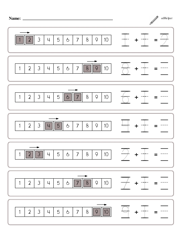 Tracing and Writing Two Numbers in a Row