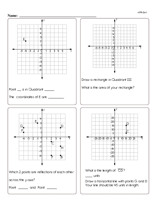 Using Coordinate Planes to Find Quadrants, Coordinates, Lengths, and More