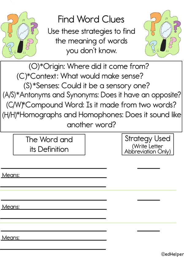 Word Clues: Unlocking Vocabulary