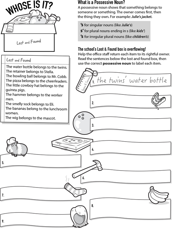 Possessive Nouns: A Lost and Found Challenge