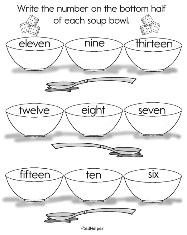 Number Soup: Match the Words