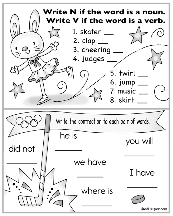 Word Champions: Nouns, Verbs, Contractions