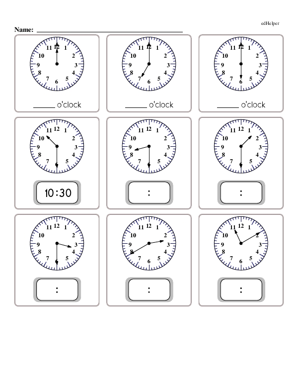 Writing and Drawing the Time on Analog and Digital Clocks